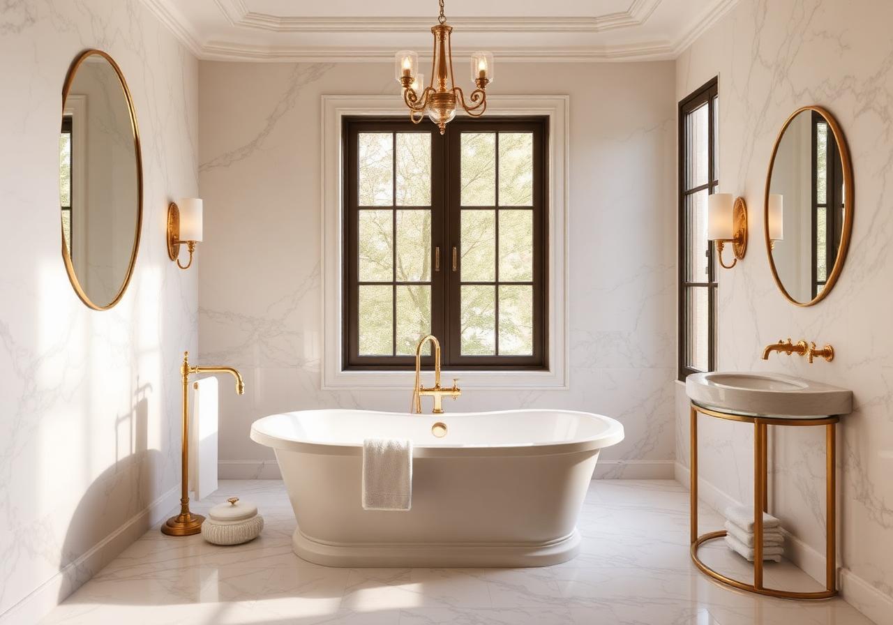 Clarendon ensuite with freestanding tub