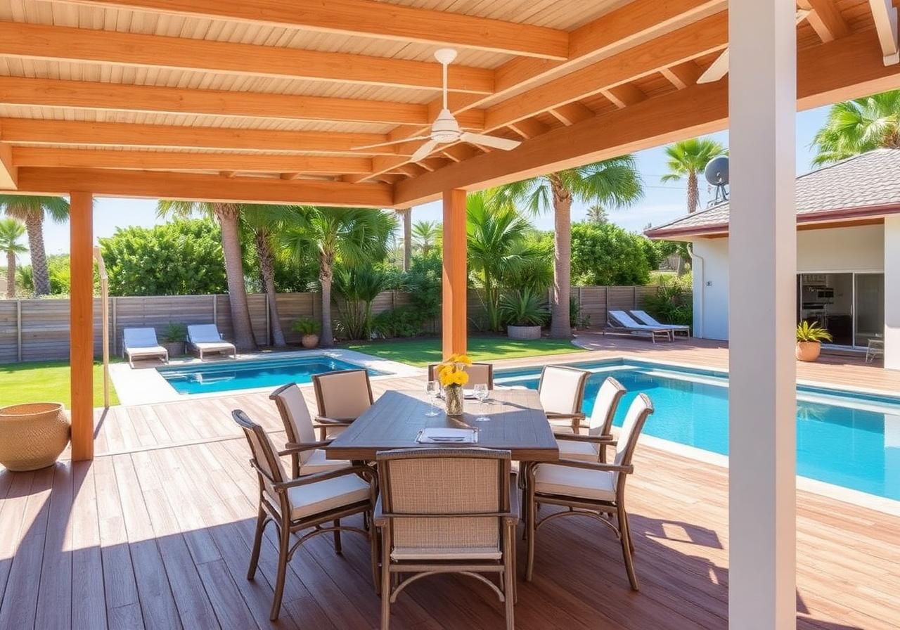 Cove alfresco area with pool