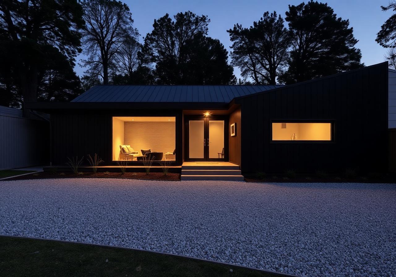 Monolith black exterior at dusk